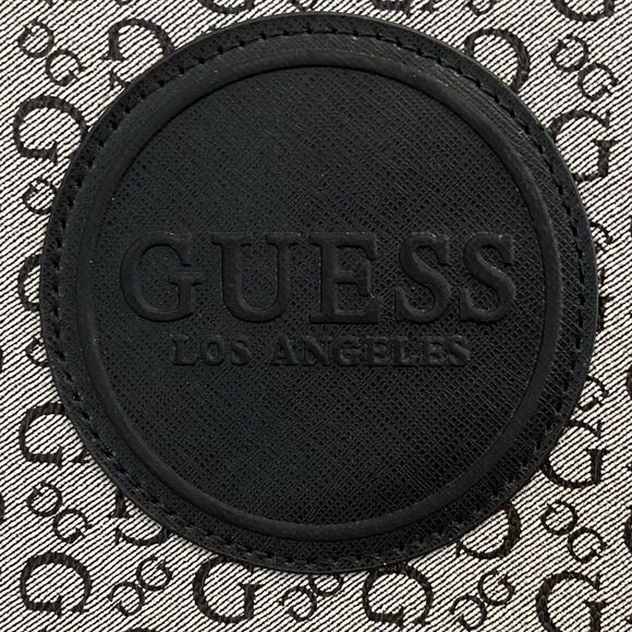 NWT New GUESS Black Rothenberg Monogram Clutch/Wristlet Bag Purse - Picture 2 of 6